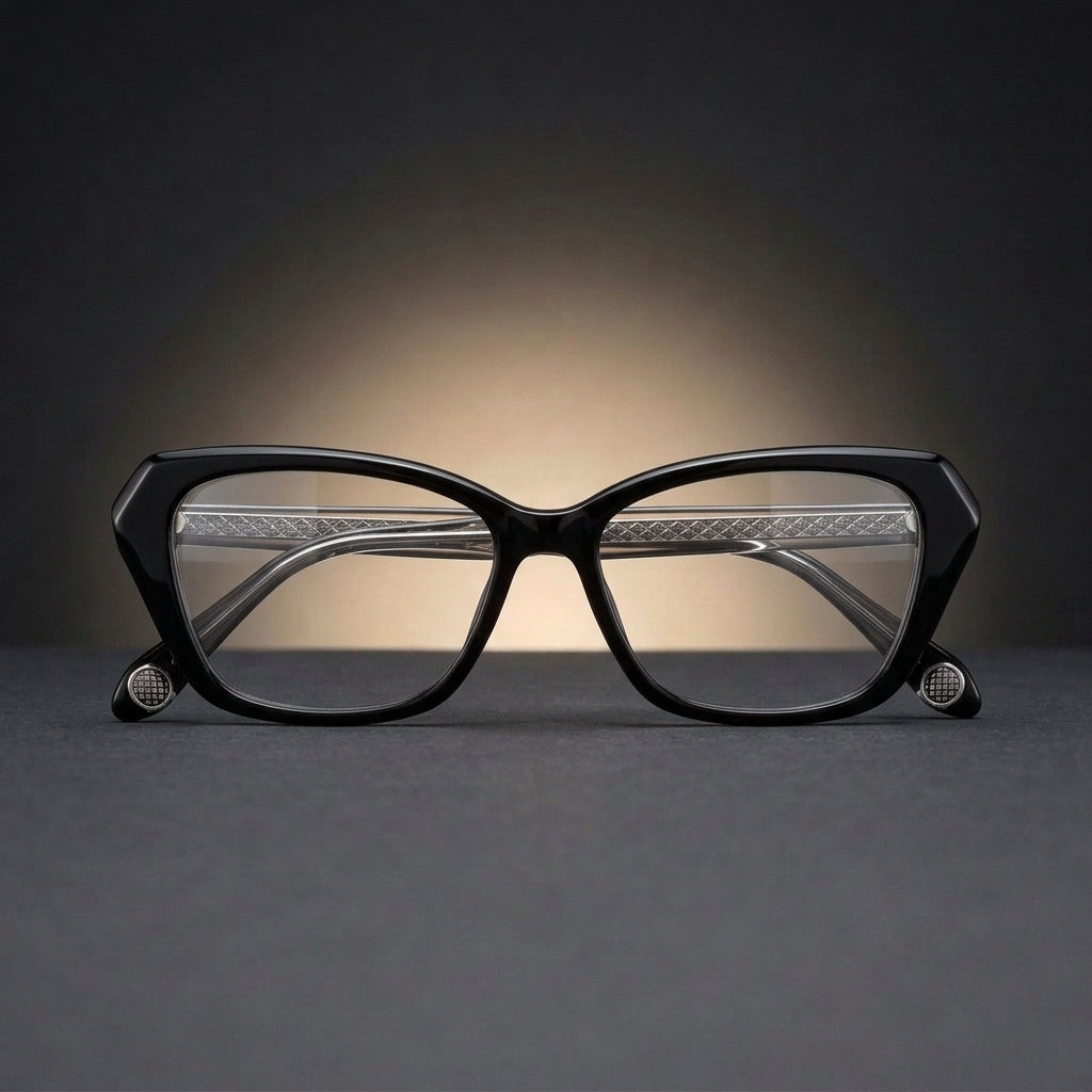 Aror Unisex Full Rim Square Cat Eye Acetate Eyeglasses 199871