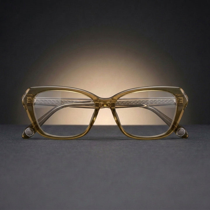 Aror Unisex Full Rim Square Cat Eye Acetate Eyeglasses 199871