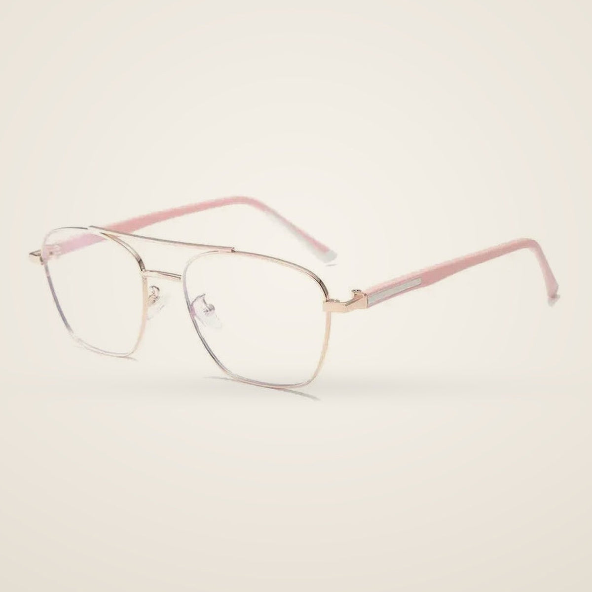 Aror Women's Full Rim Square Double Bridge Tr 90 Alloy Eyeglasses 30001 - Gold