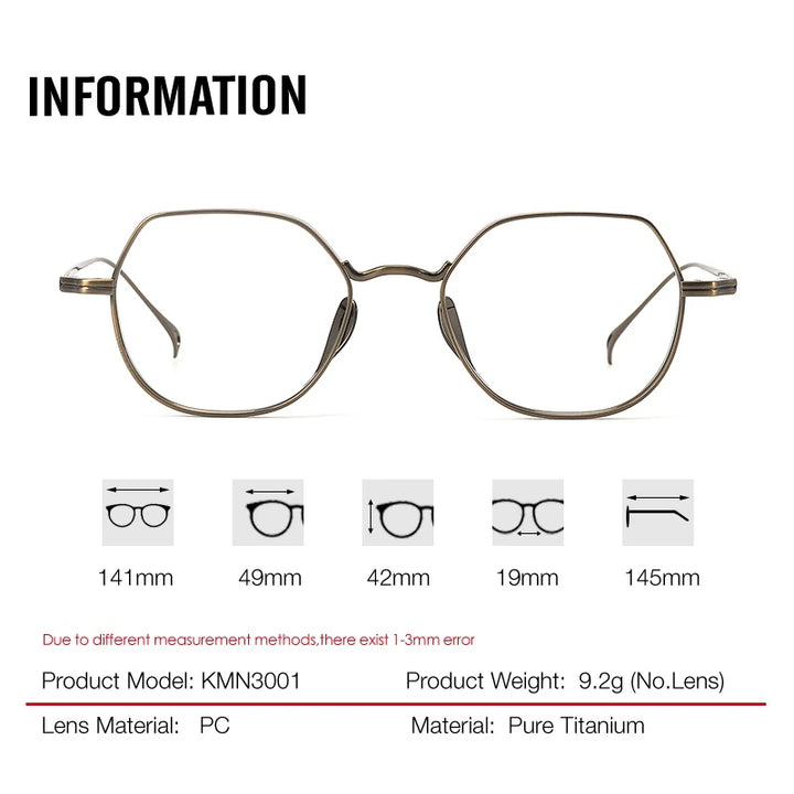 Aror 3001 Eyeglasses — Frame Dimensions and Sizing Chart