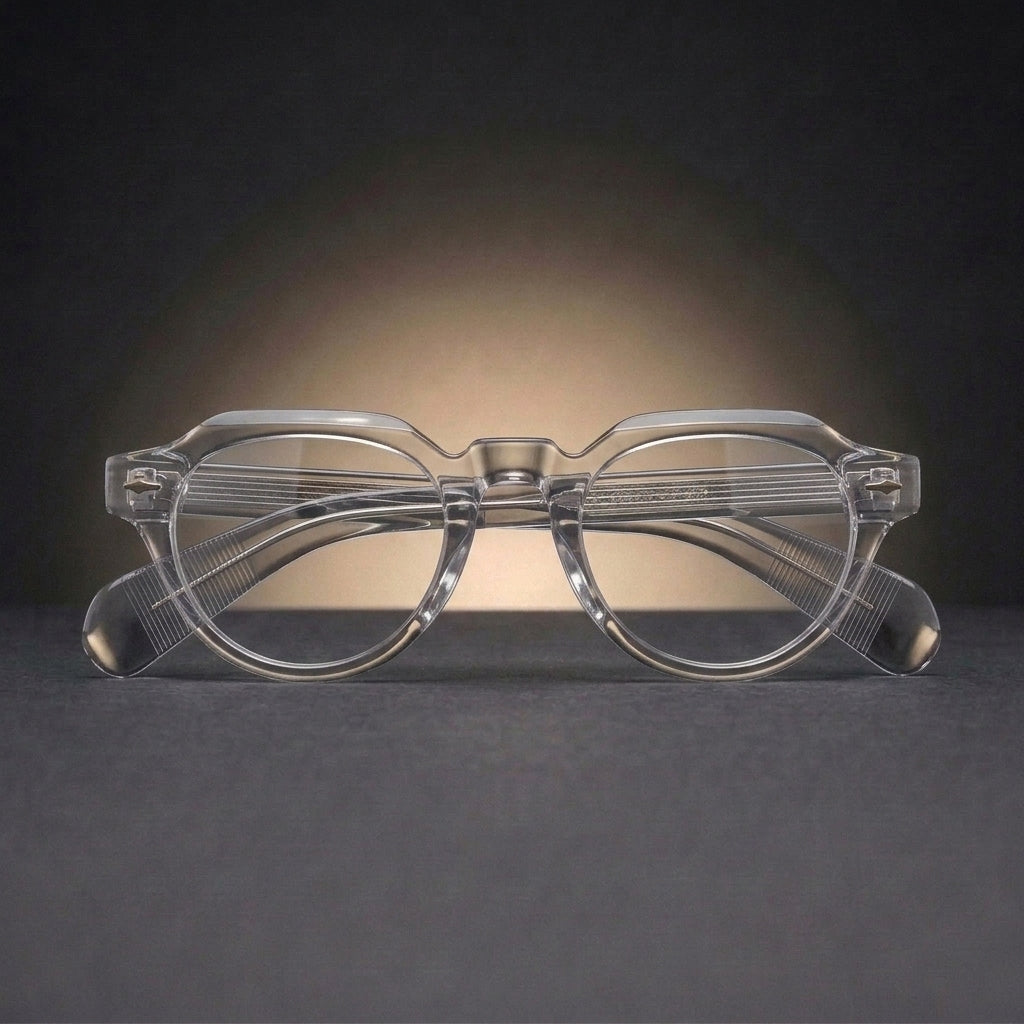 Aror Unisex Full Rim Flat Top Round Thick Acetate Eyeglasses 409139