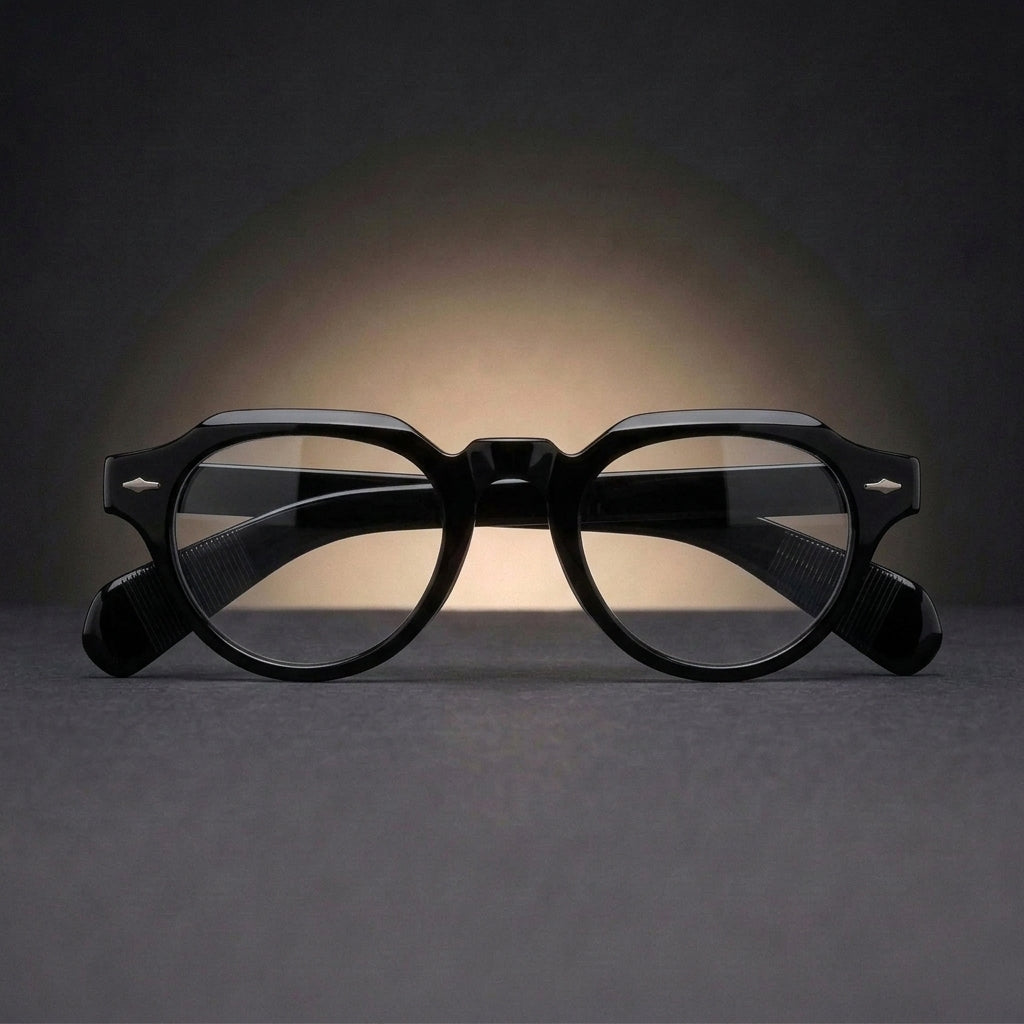 Aror Unisex Full Rim Flat Top Round Thick Acetate Eyeglasses 409139
