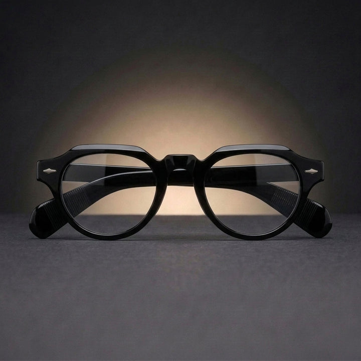 Aror Unisex Full Rim Flat Top Round Thick Acetate Eyeglasses 409139