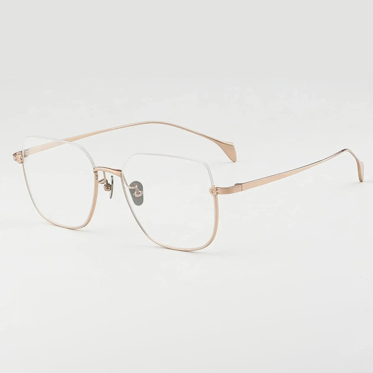 Aror Men's Semi Rim Square Titanium Eyeglasses 410171 - Rose Gold