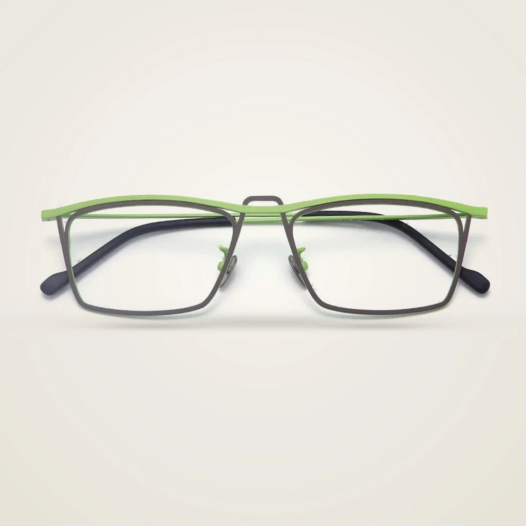 Aror Men's Full Rim Square Acetate Titanium Eyeglasses 445418 — view 1 | Aror at FuzWeb