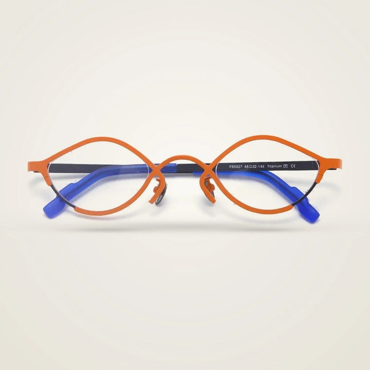 Aror Unisex Full Rim Polygon Acetate Titanium Eyeglasses 464832R — view 2 | Aror at FuzWeb