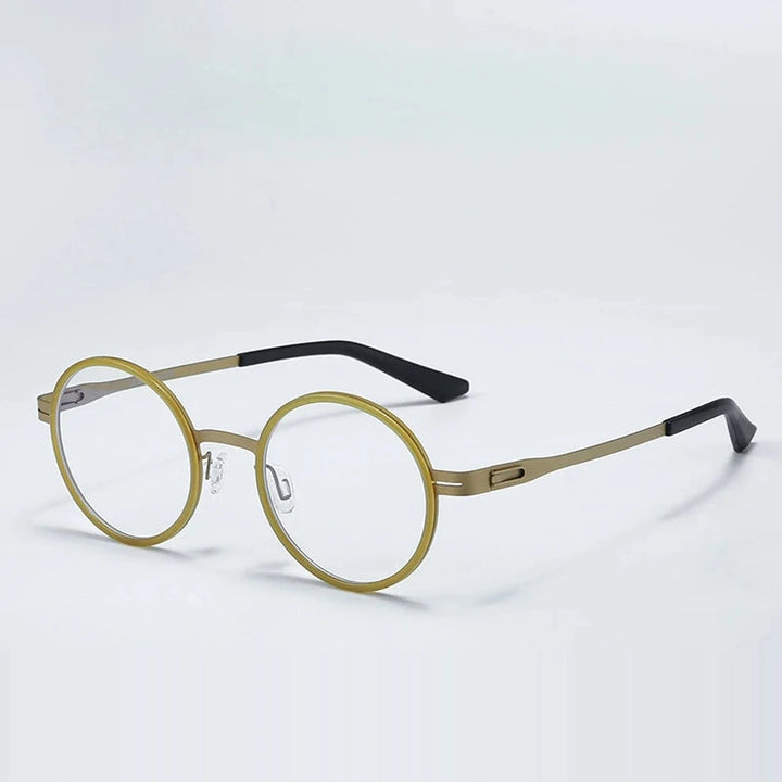 Aror Unisex Full Rim Round Pure Titanium Eyeglasses 8031 — view 2 | Aror at FuzWeb