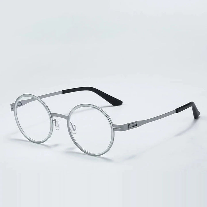 Aror Unisex Full Rim Round Pure Titanium Eyeglasses 8031 — view 3 | Aror at FuzWeb