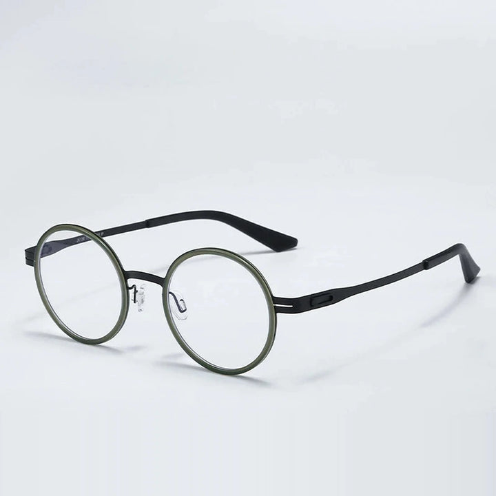 Aror Unisex Full Rim Round Pure Titanium Eyeglasses 8031 — view 4 | Aror at FuzWeb