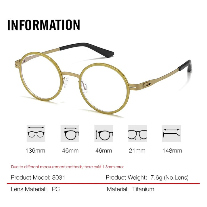 Aror 8031 Eyeglasses — Frame Dimensions and Sizing Chart