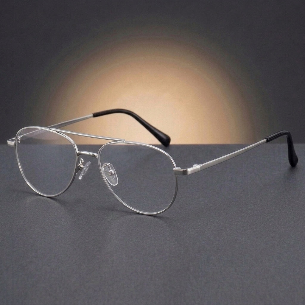 Aror Unisex Full Rim Oval Double Bridge Titanium Eyeglasses 83615