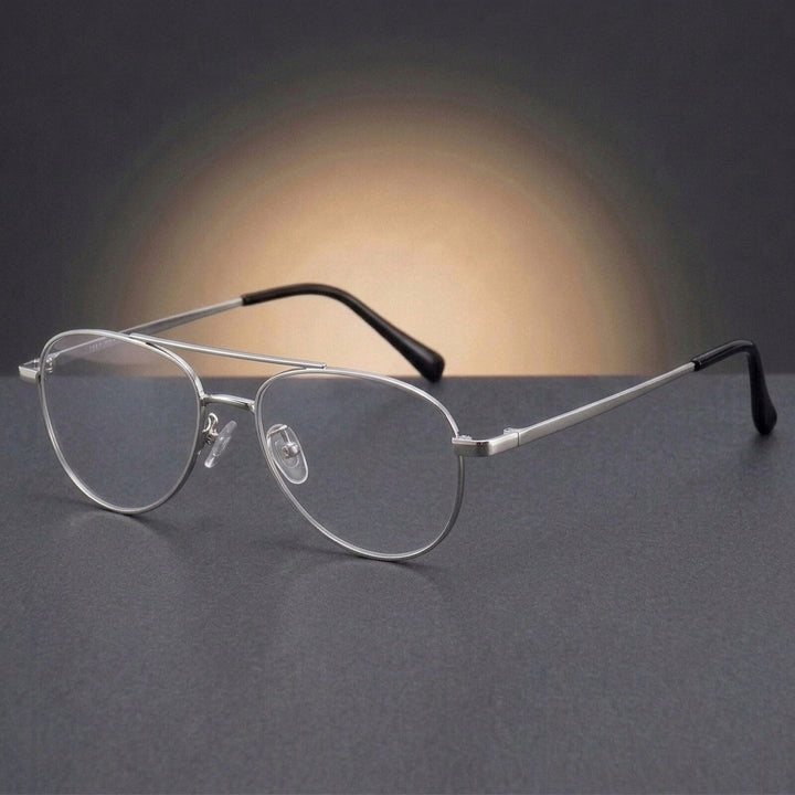 Aror Unisex Full Rim Oval Double Bridge Titanium Eyeglasses 83615
