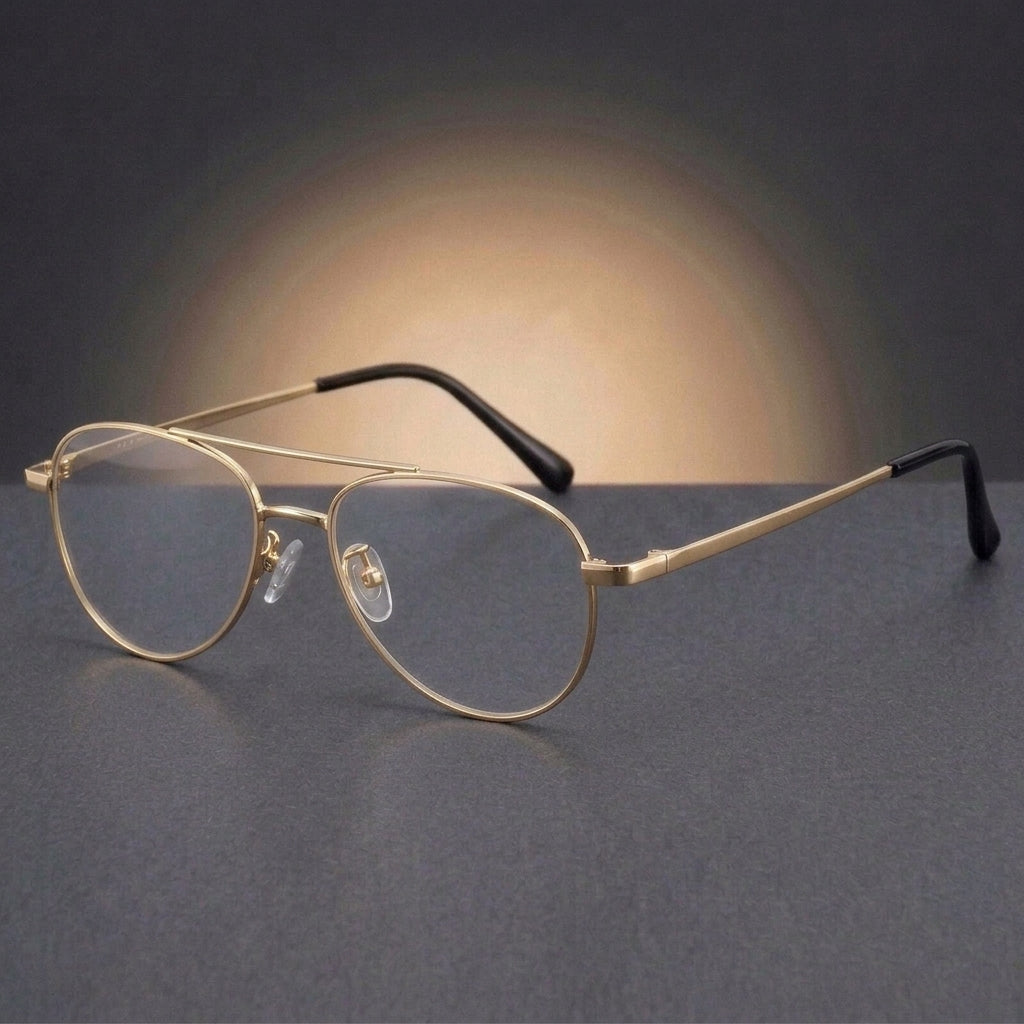 Aror Unisex Full Rim Oval Double Bridge Titanium Eyeglasses 83615