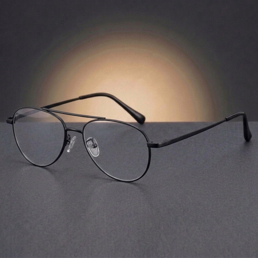 Aror Unisex Full Rim Oval Double Bridge Titanium Eyeglasses 83615