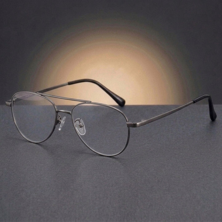 Aror Unisex Full Rim Oval Double Bridge Titanium Eyeglasses 83615