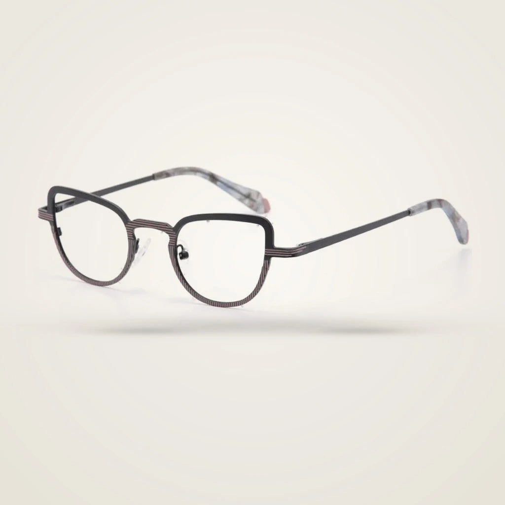 Aror Unisex Full Rim Cat Eye Titanium Alloy Eyeglasses 8764 — view 2 | Aror at FuzWeb
