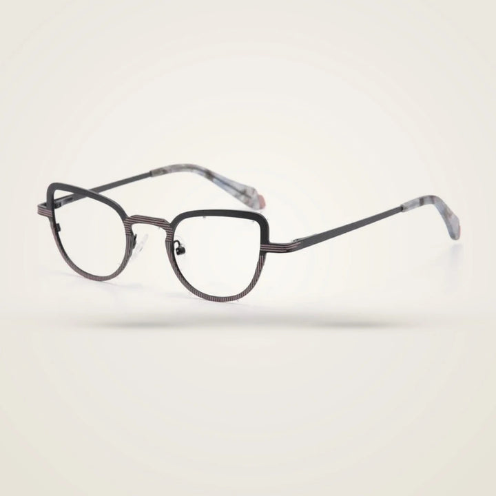 Aror Unisex Full Rim Cat Eye Titanium Alloy Eyeglasses 8764 — view 2 | Aror at FuzWeb