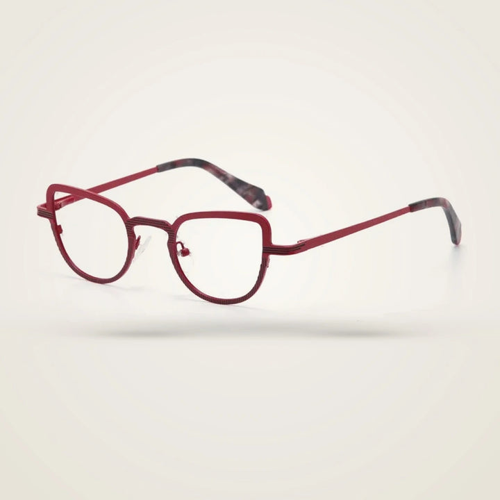 Aror Unisex Full Rim Cat Eye Titanium Alloy Eyeglasses 8764 — view 3 | Aror at FuzWeb