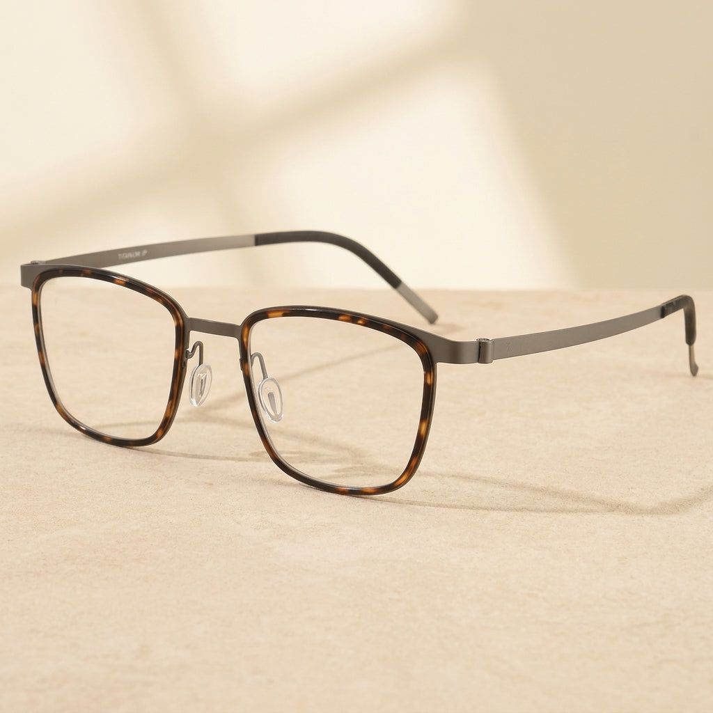 Aror Unisex Full Rim Square TR90 Titanium Eyeglasses 9715 - C1