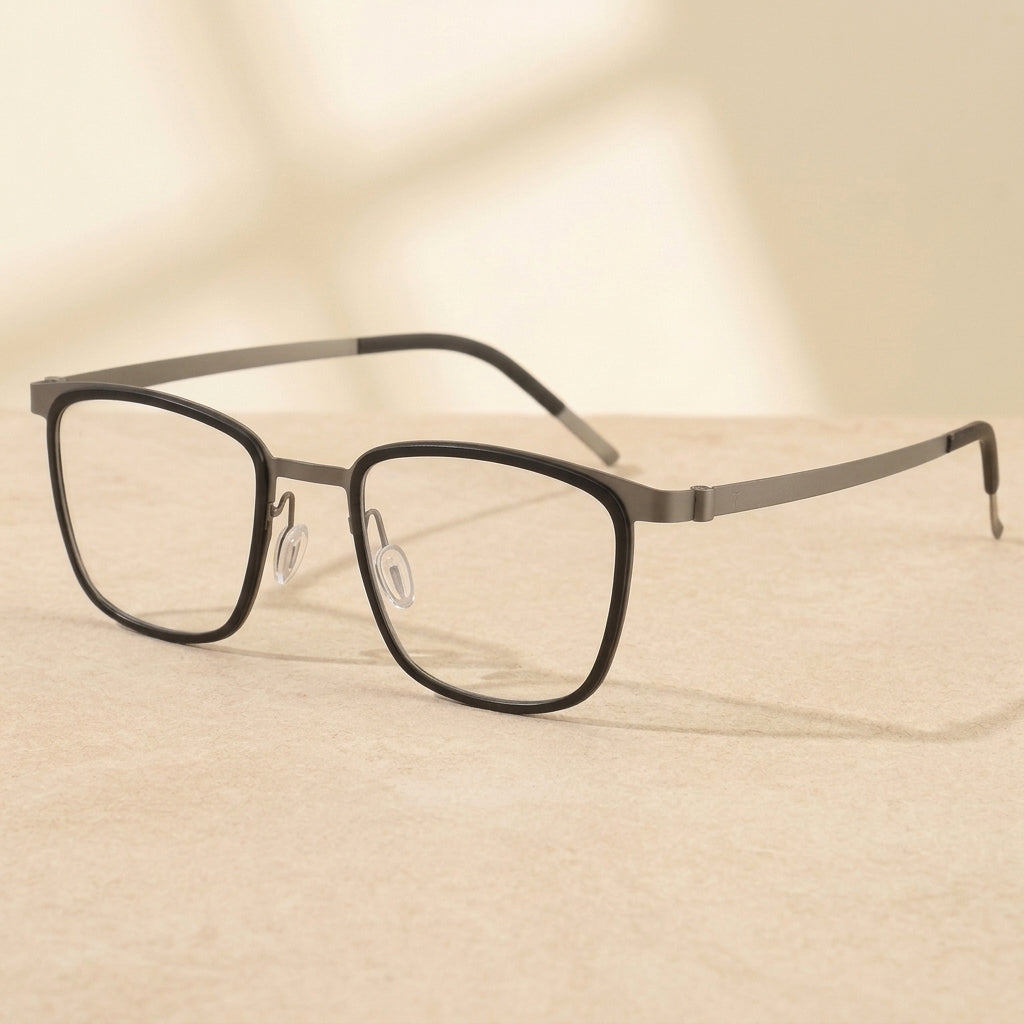 Aror Unisex Full Rim Square TR90 Titanium Eyeglasses 9715 - C2