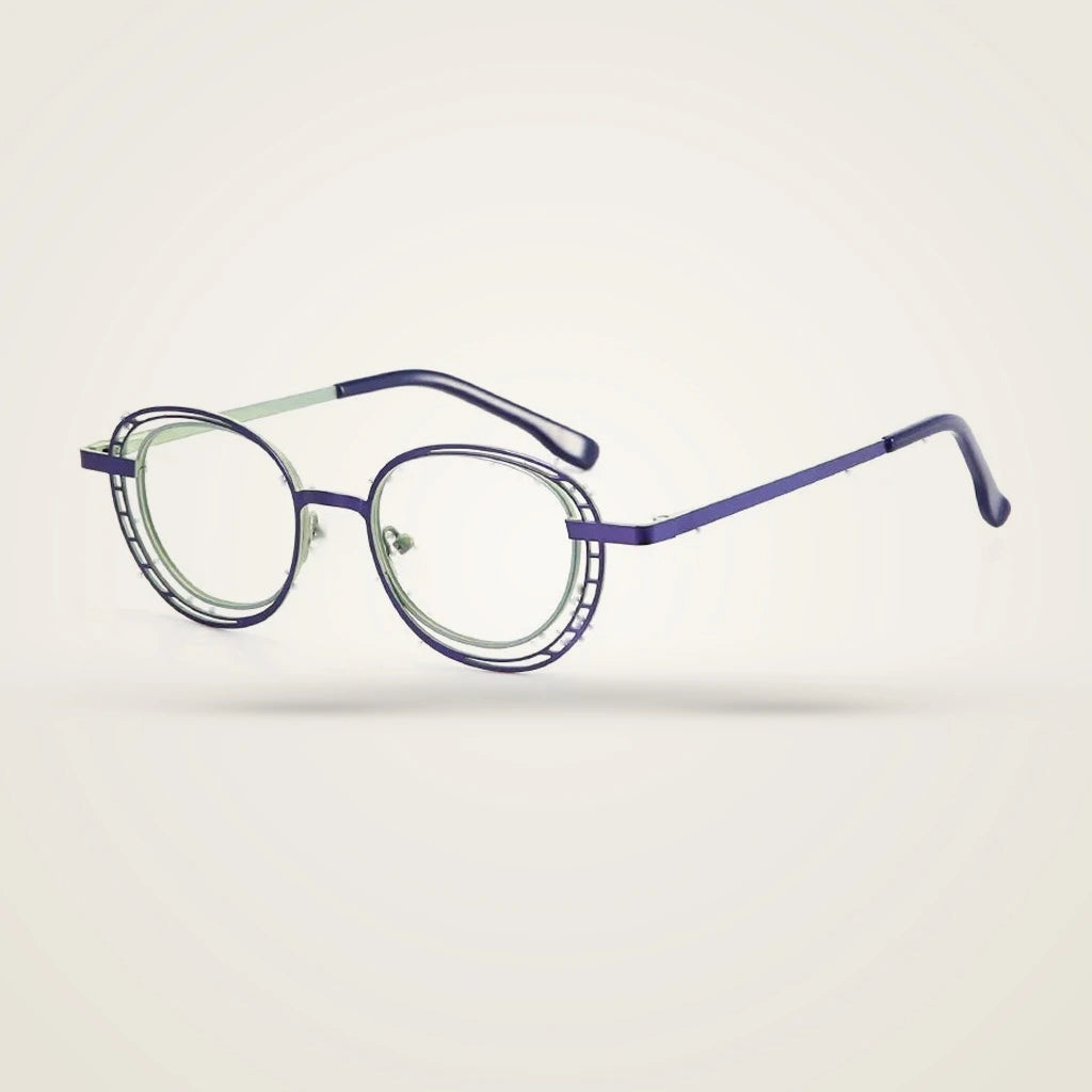 Aror Unisex Full Rim Oval Titanium Alloy Eyeglasses A5529 — view 3 | Aror at FuzWeb
