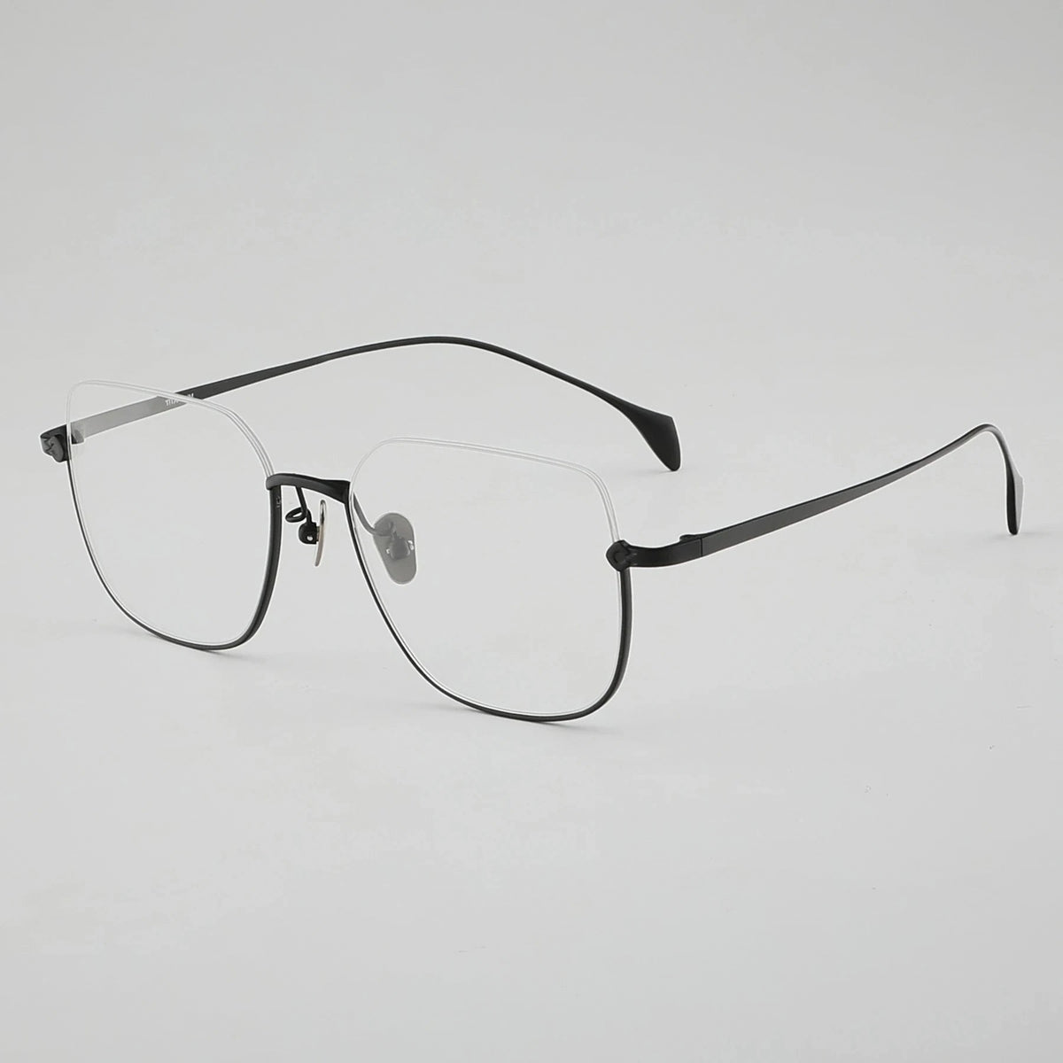 Aror F10171 Pure Titanium Half Rim Eyeglasses - Black