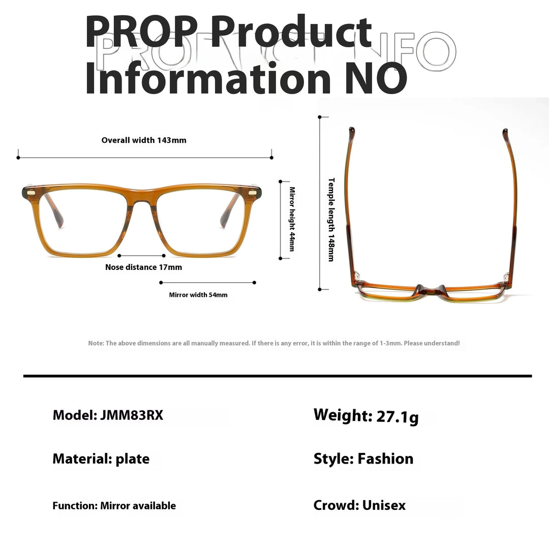 Aror JMM83RX Eyeglasses — Frame Dimensions and Sizing Chart