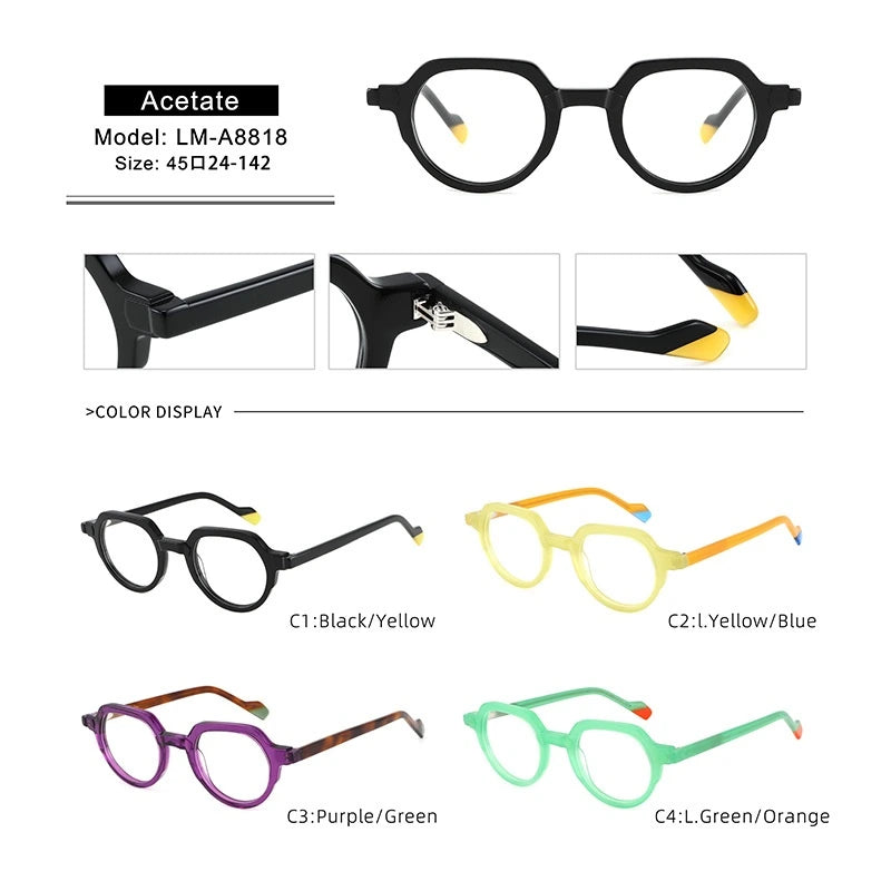 Aror LM-A6818 Eyeglasses — Frame Dimensions and Sizing Chart