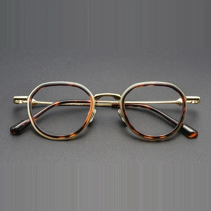 Aror Unisex Full Rim Round Acetate Titanium Eyeglasses M810 — view 1 | Aror at FuzWeb