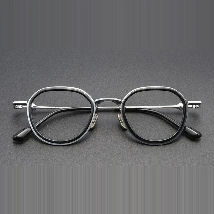 Aror Unisex Full Rim Round Acetate Titanium Eyeglasses M810 — view 5 | Aror at FuzWeb