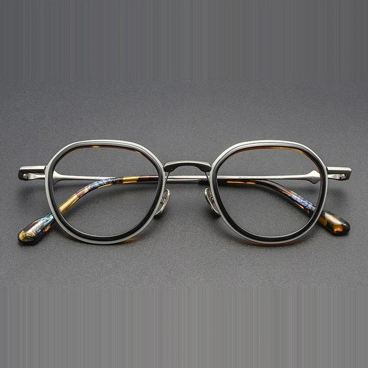 Aror Unisex Full Rim Round Acetate Titanium Eyeglasses M810 — view 4 | Aror at FuzWeb