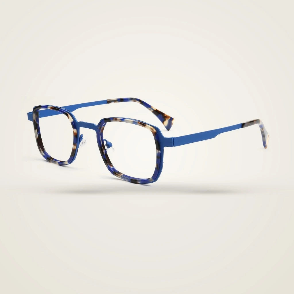 Aror Unisex Full Rim Square Acetate Titanium Eyeglasses PES523 — view 4 | Aror at FuzWeb