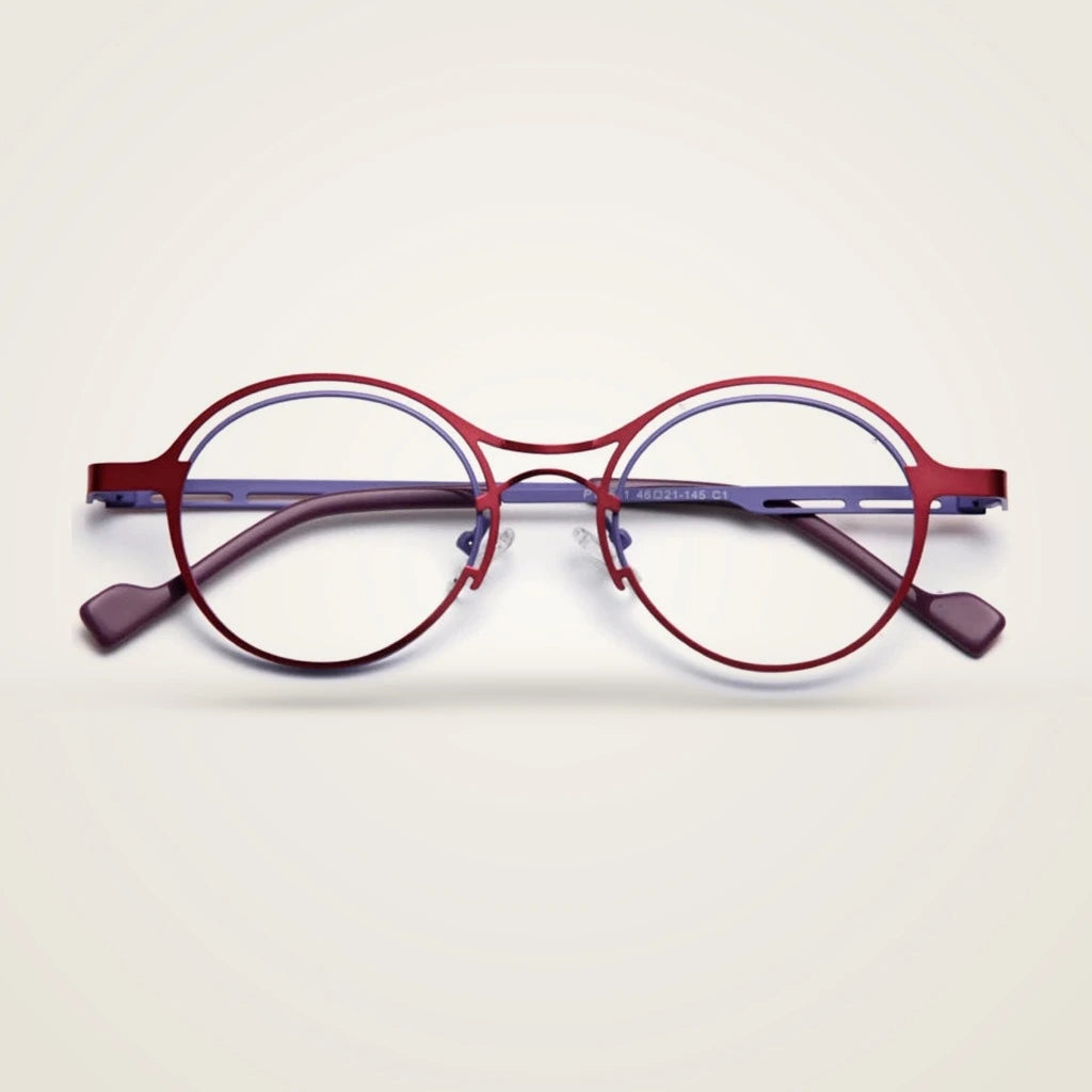 Aror Women's Full Rim Round Titanium Alloy Eyeglasses PY5531 — view 1 | Aror at FuzWeb