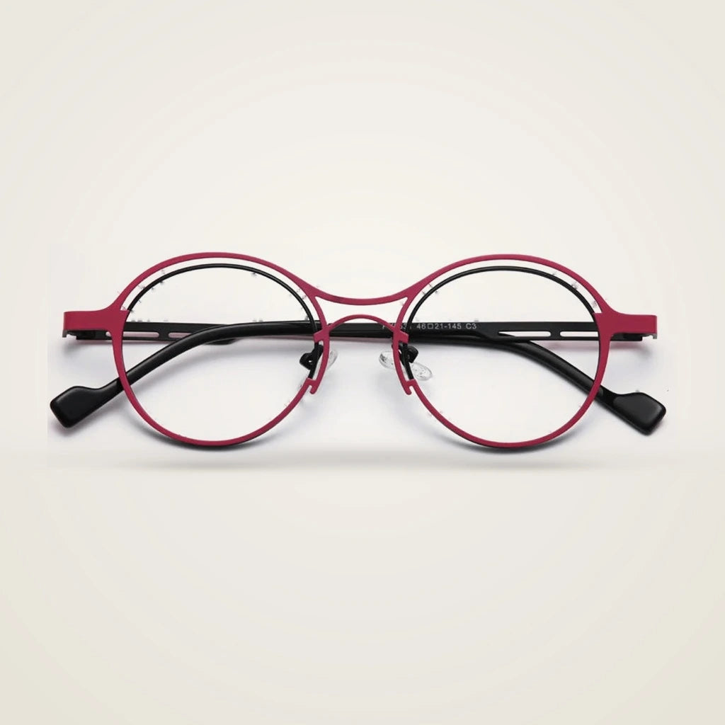 Aror Women's Full Rim Round Titanium Alloy Eyeglasses PY5531 — view 2 | Aror at FuzWeb