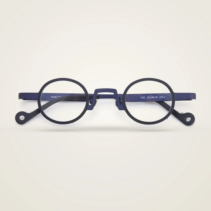 Aror Unisex Full Rim Round Pure Titanium Eyeglasses R7753 — view 1 | Aror at FuzWeb