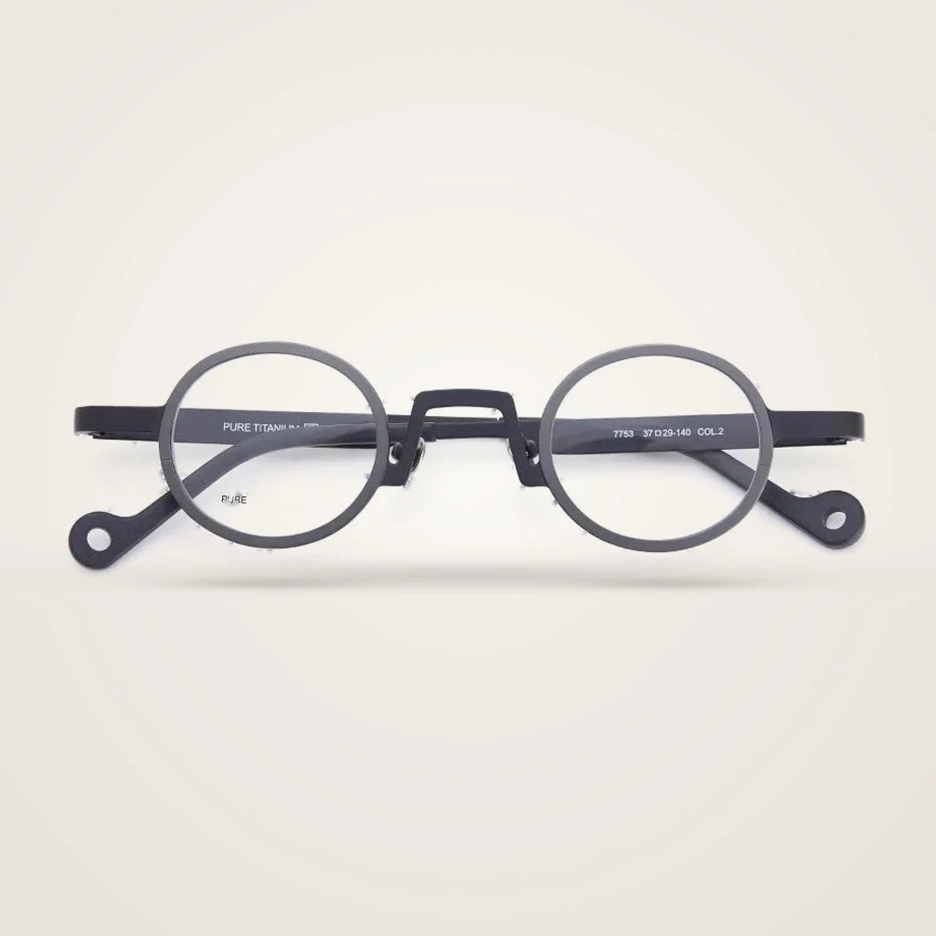 Aror Unisex Full Rim Round Pure Titanium Eyeglasses R7753 — view 2 | Aror at FuzWeb