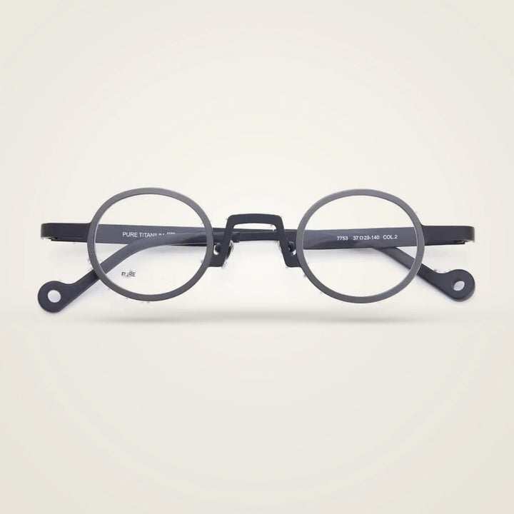 Aror Unisex Full Rim Round Pure Titanium Eyeglasses R7753 — view 2 | Aror at FuzWeb