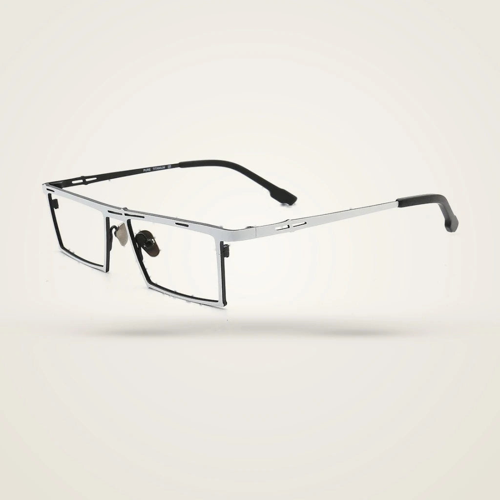 Aror Women's Half Rim Square Pure Titanium Eyeglasses R7760 — view 2 | Aror at FuzWeb