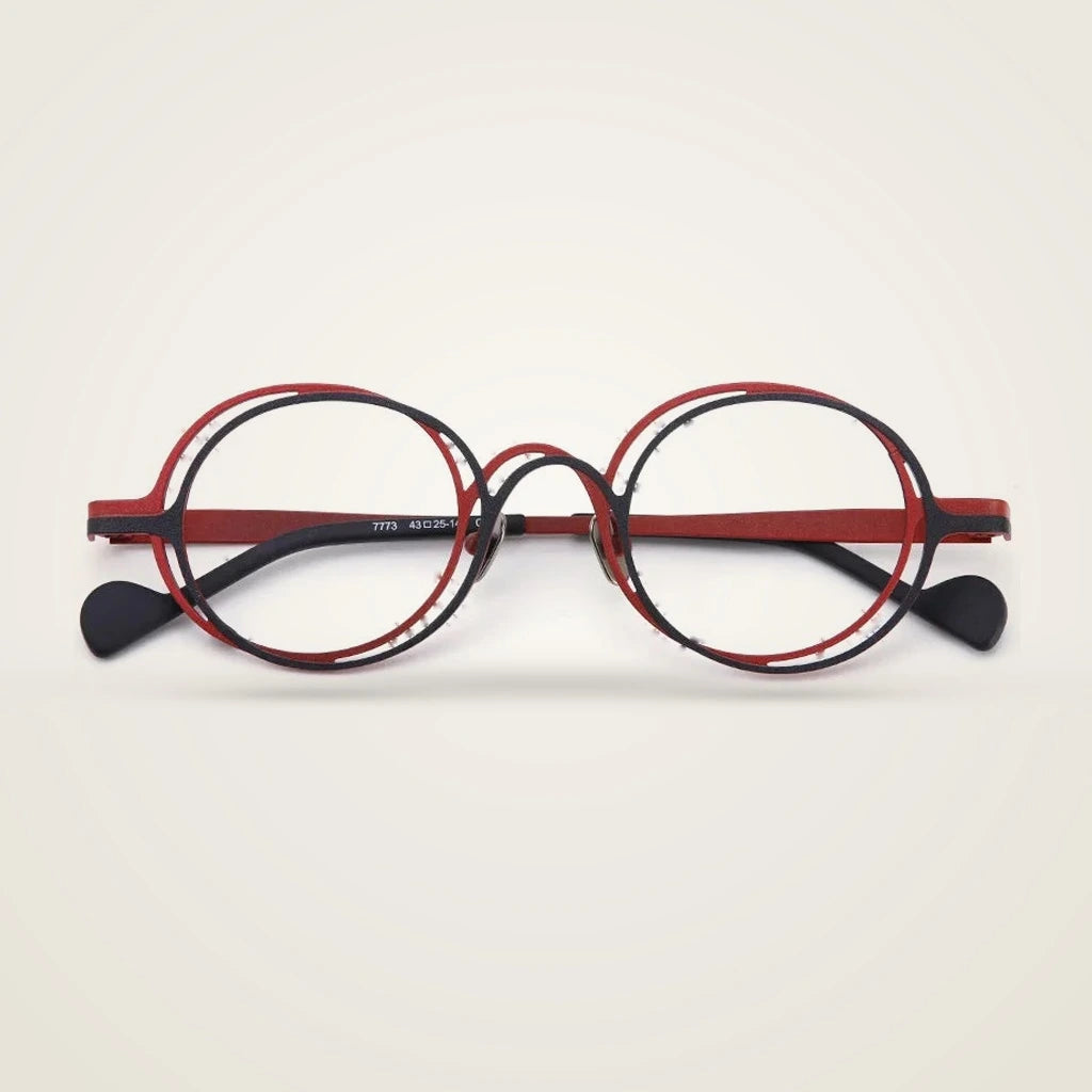 Aror Unisex Full Rim Round Pure Titanium Eyeglasses R7773 — view 1 | Aror at FuzWeb