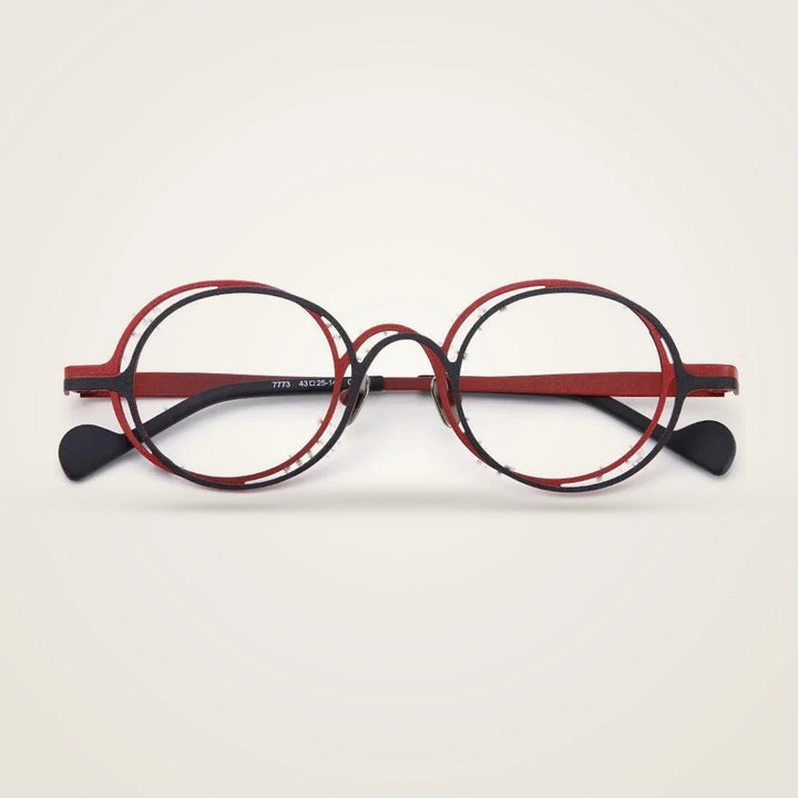 Aror Unisex Full Rim Round Pure Titanium Eyeglasses R7773 — view 1 | Aror at FuzWeb