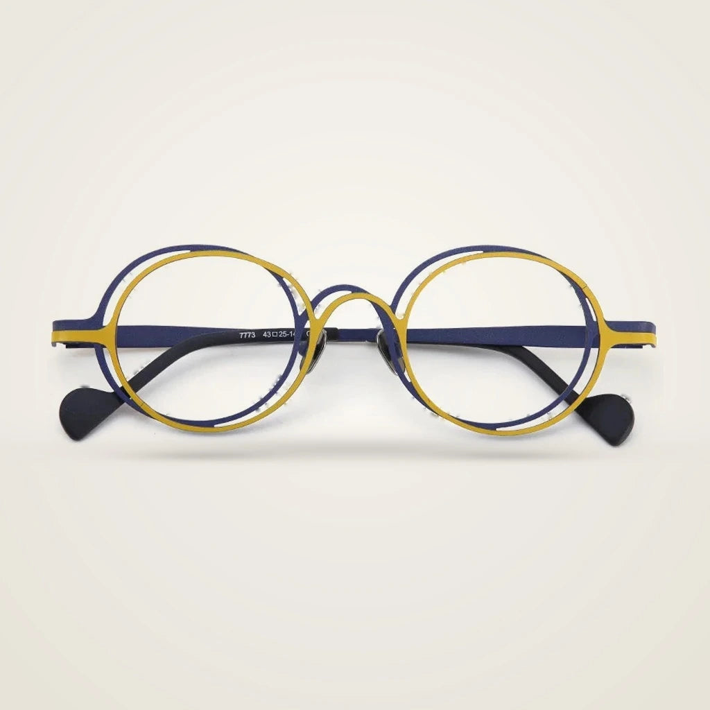 Aror Unisex Full Rim Round Pure Titanium Eyeglasses R7773 — view 2 | Aror at FuzWeb