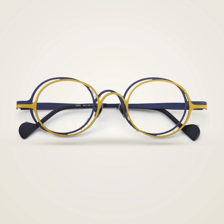 Aror Unisex Full Rim Round Pure Titanium Eyeglasses R7773 — view 2 | Aror at FuzWeb