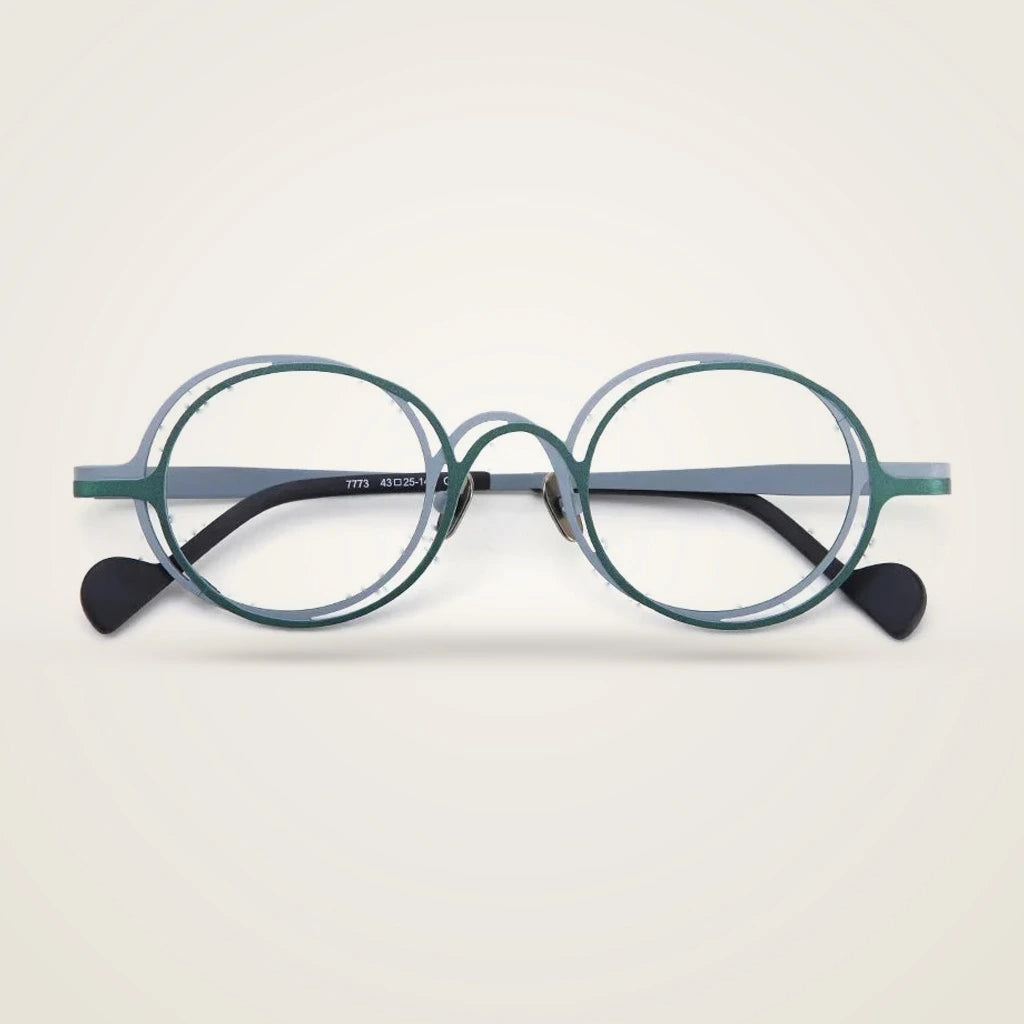 Aror Unisex Full Rim Round Pure Titanium Eyeglasses R7773 — view 3 | Aror at FuzWeb