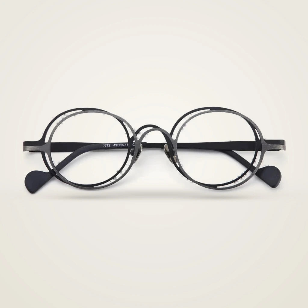 Aror Unisex Full Rim Round Pure Titanium Eyeglasses R7773 — view 4 | Aror at FuzWeb