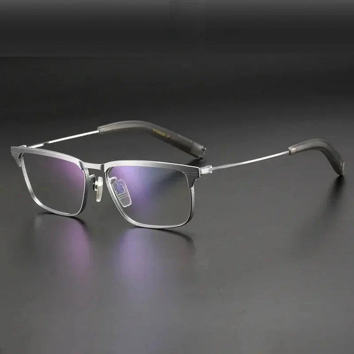 Aror Unisex Full Rim Square Titanium Eyeglasses 247104 - GRAY