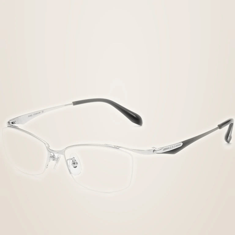 Aror Unisex Full Rim Square Titanium Eyeglasses 857810 - silver