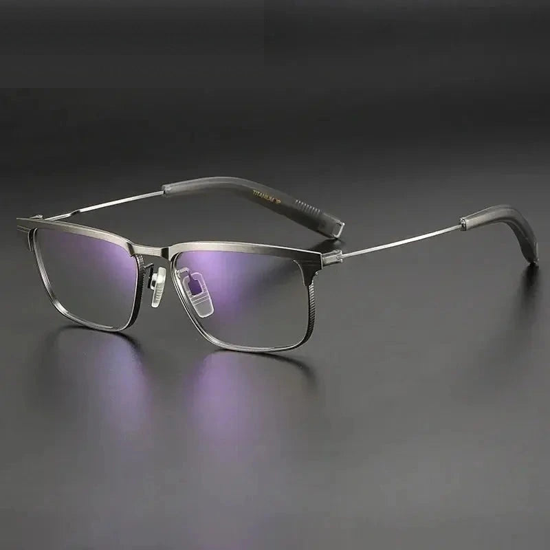 Aror Unisex Full Rim Square Titanium Eyeglasses 247104 - Silver