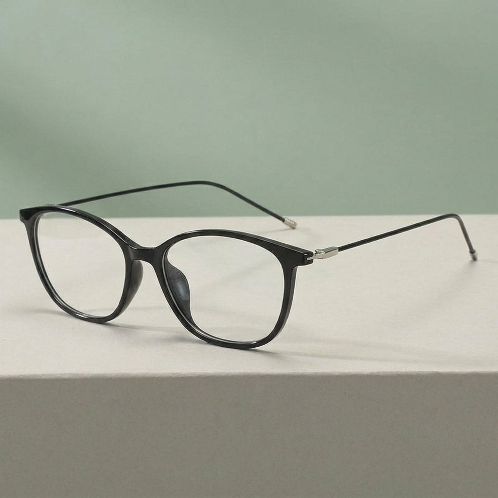 Aror Womens Full Rim Cat Eye TR90 Alloy Eyeglasses W08094 - black