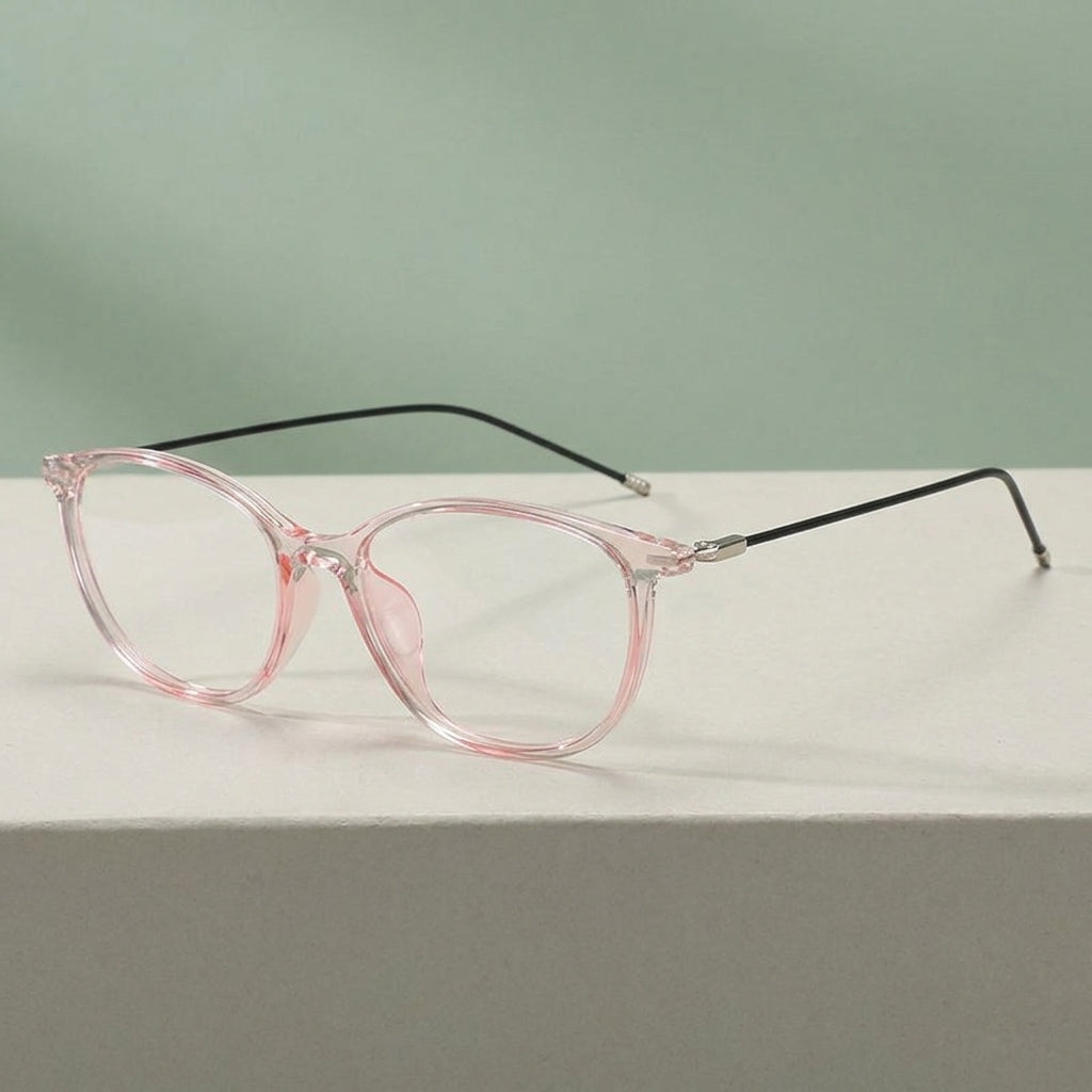 Aror Womens Full Rim Cat Eye TR90 Alloy Eyeglasses W08094 - transparent pink