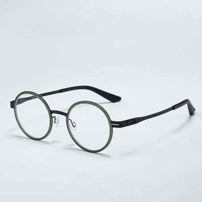 Aror Unisex Full Rim Oval Round Titanium Eyeglasses 80316